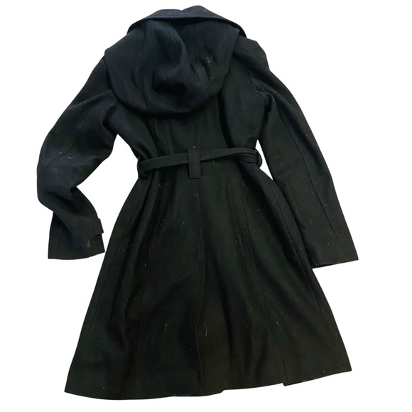 MICHAEL Michael Kors Hooded Wool Blend Peacoat Coat Sz Small Black - Picture 3 of 10
